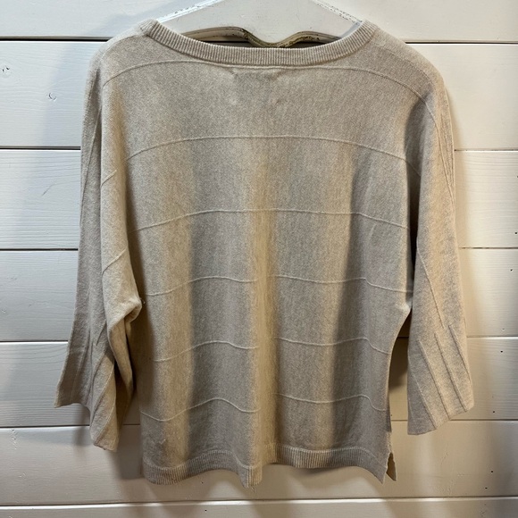PART TWO • Beige Wool Knit Sweater with ¾ Sleeves • Size S - Picture 4 of 8